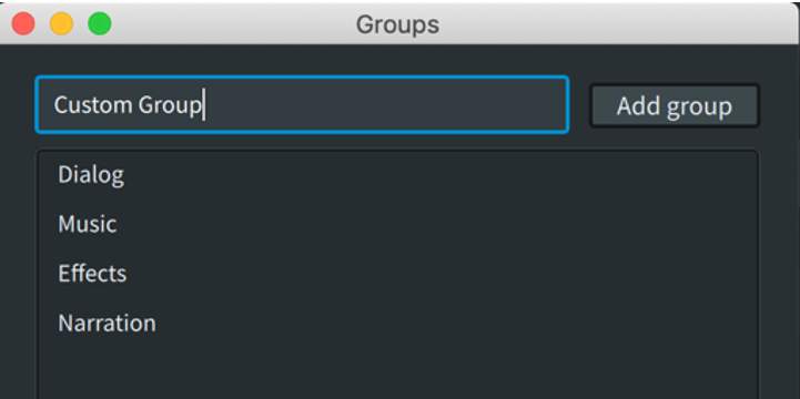 Group drop-down menu
