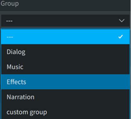 Group drop-down menu