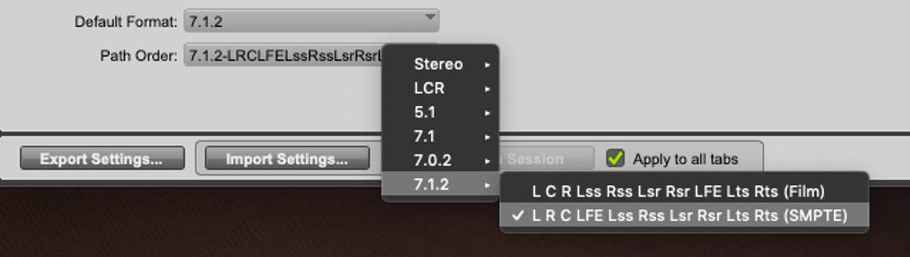 Path order selection on the Output tab