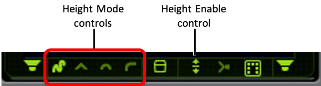 Height Mode and Height Enable controls in the Object panner
